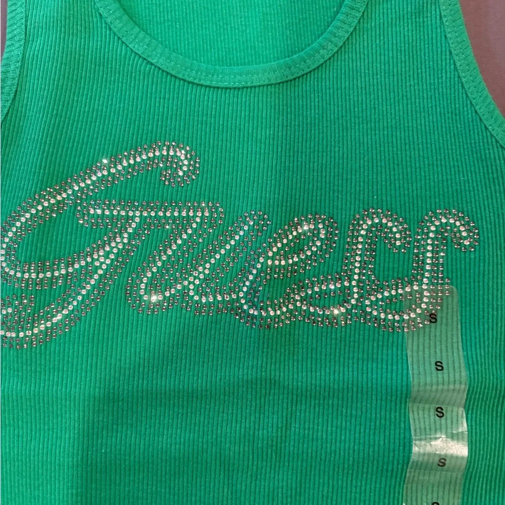 Guess Emerald Ribbed Tank Top - Picture 2 of 6